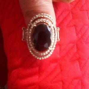 Elastic Diamond/Black stone Ring